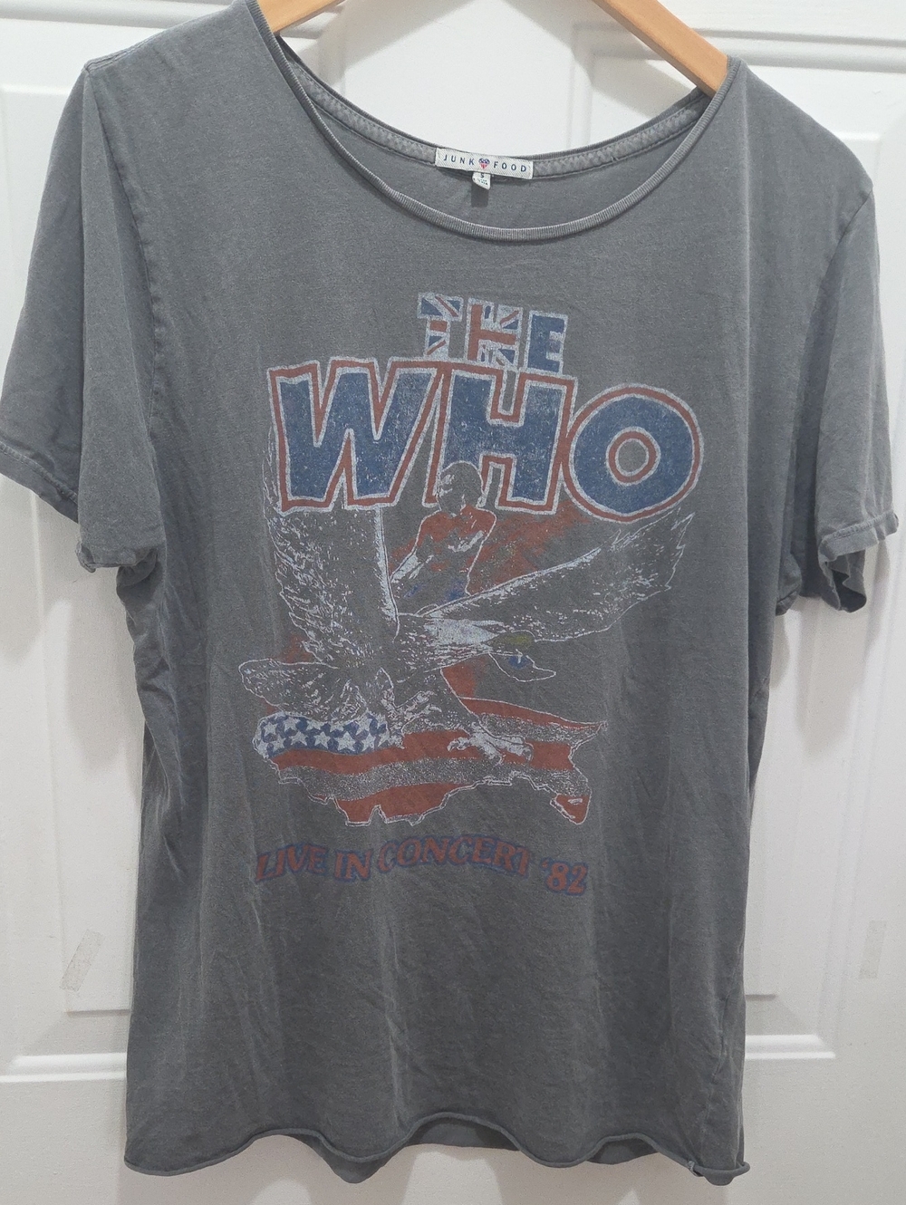 Junk Food Grey The Who Graphic Tee with Red & Blue Accents Small